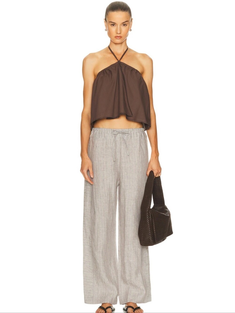Deiji Studios Napkin Top In Chocolate XXS